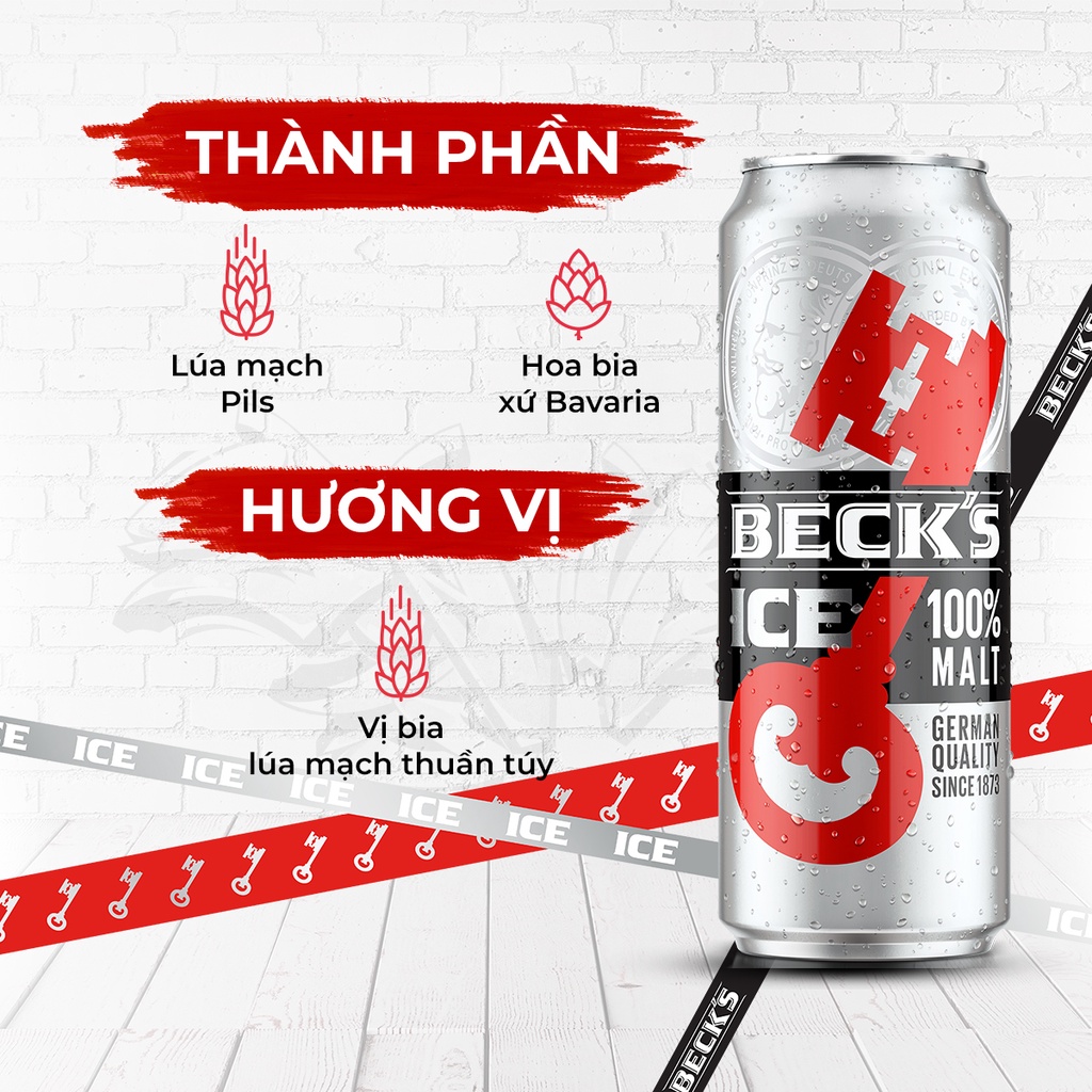 Thùng 24 Lon Bia Beck's Ice Tết (330ml/lon)