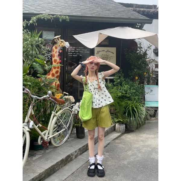 Áo babydoll không tay hoa nhí oder taobao