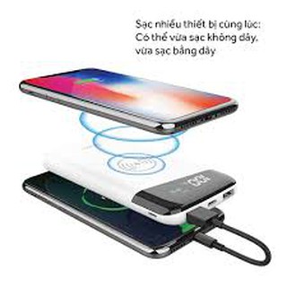 Pin dự phòng hoco 10.000mah có led - hỗ trợ sạc nhanh qc 3.0 - xạc không dây