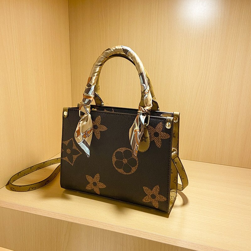 Túi xách JASMIN NOIR dáng vuông cỡ lớn in họa tiết hoa thời trang cho nữ