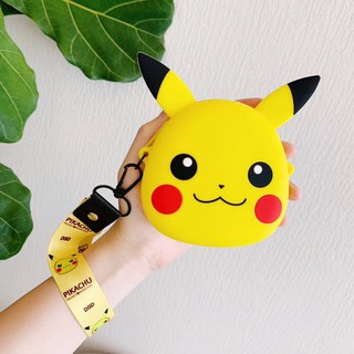 Dây silicon đựng tiền xu hình Pikachu dễ thương