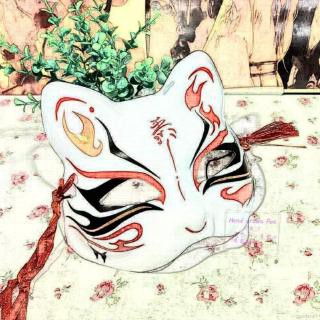 Mặt nạ PVC hình mặt mèo vẽ tay hóa trang phong cách Nhật Bản-168-OXUI5