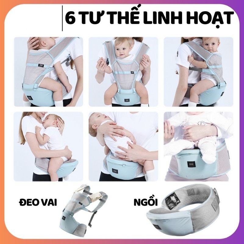 Địu BABYLAB, địu AAG 6 tư thế trợ lực chống gù cho bé gon nhẹ tiện dụng (KN)