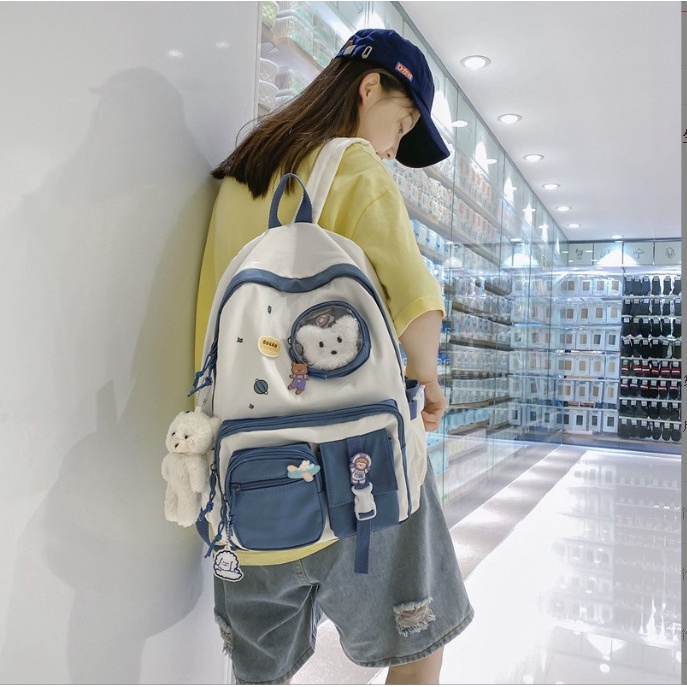 Balo ulzzang nam nữ đi học chống thấm túi nhỏ giá rẻ (không kèm móc bò) BAG U GOC295