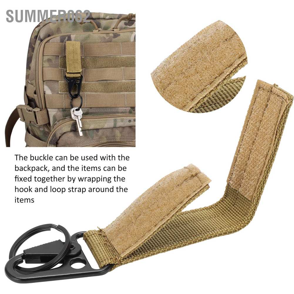 Summer062 Outdoor Belt Hanging Keychain Carabiner Hook and Loop Strap Keyring Clip Buckle Hanger