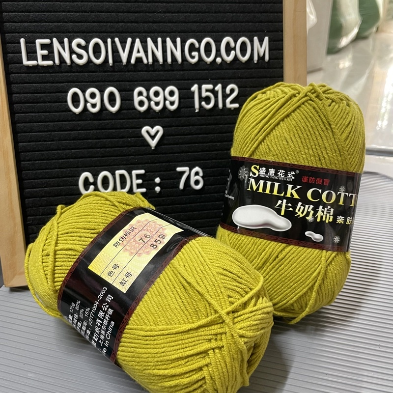 Len Milk Cotton loại 1 (Bảng màu 2) (cuộn 125gr)