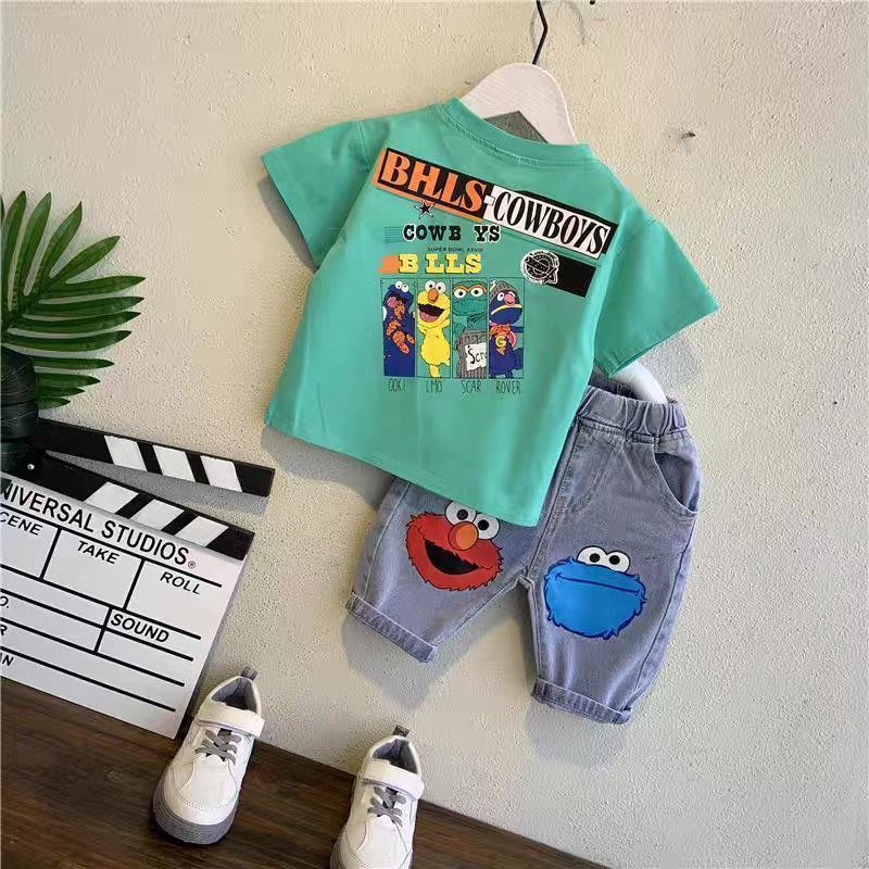 [8-19kg] Set bộ HB kids áo phông quần jean bé trai