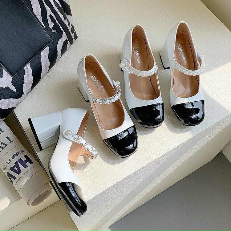 GIÀY CAO GÓT NỮ MŨI VUÔNG XÍCH NGỌC GÓT 7P SANG CHẢNH MÃ B15.B17