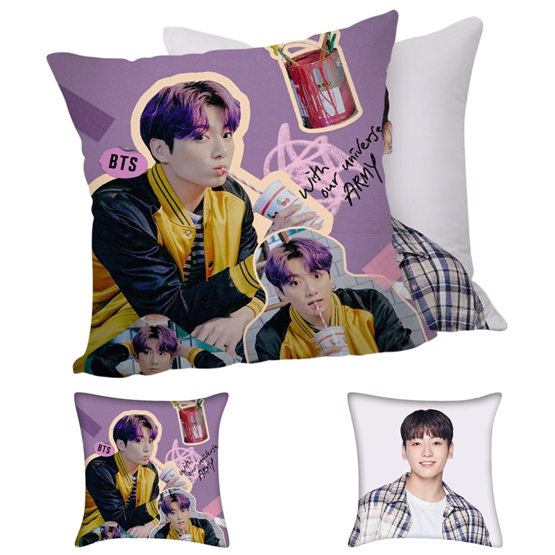 flowersqueen Vỏ Gối Vuông In Hình Bt21 Bts Đáng Yêu