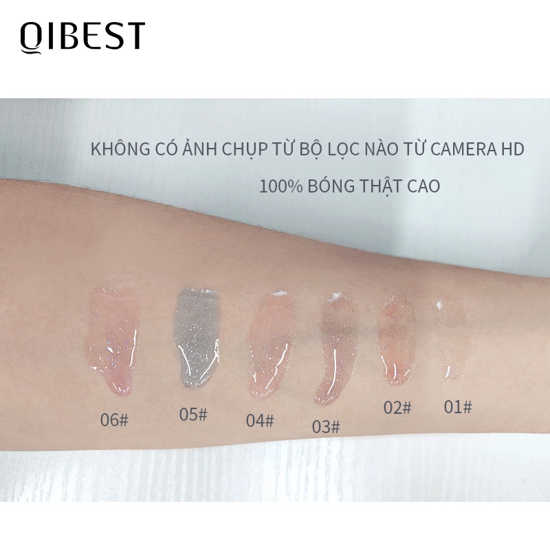 Son Bóng QIBEST QL24 Dưỡng Ẩm Lâu Trôi 6 Màu Tùy Chọn Vỏ Trong Suốt 40g