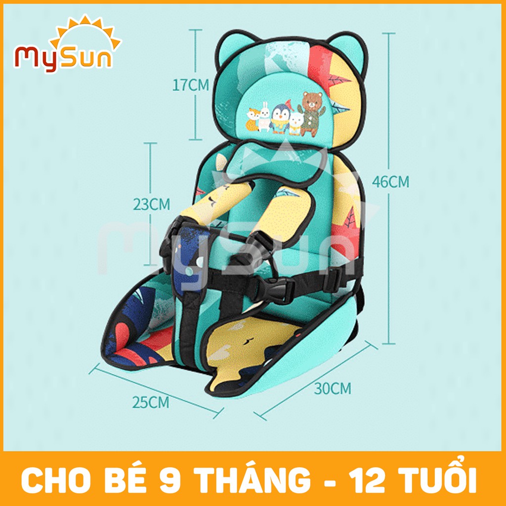 Ghế ngồi 🌸FREESHIP🌸 Ô tô trẻ em cho bé 1,2,3,4,5 tuổi có Đai an toàn oto xe hơi cho em bé và Gối đỡ cổ - MYSUN