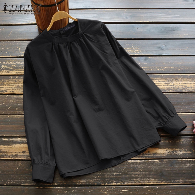 ZANZEA Áo Cánh Nữ Dài Tay Cổ Tròn Form Dài Rộng Thoải Mái Thời Trang Hàn