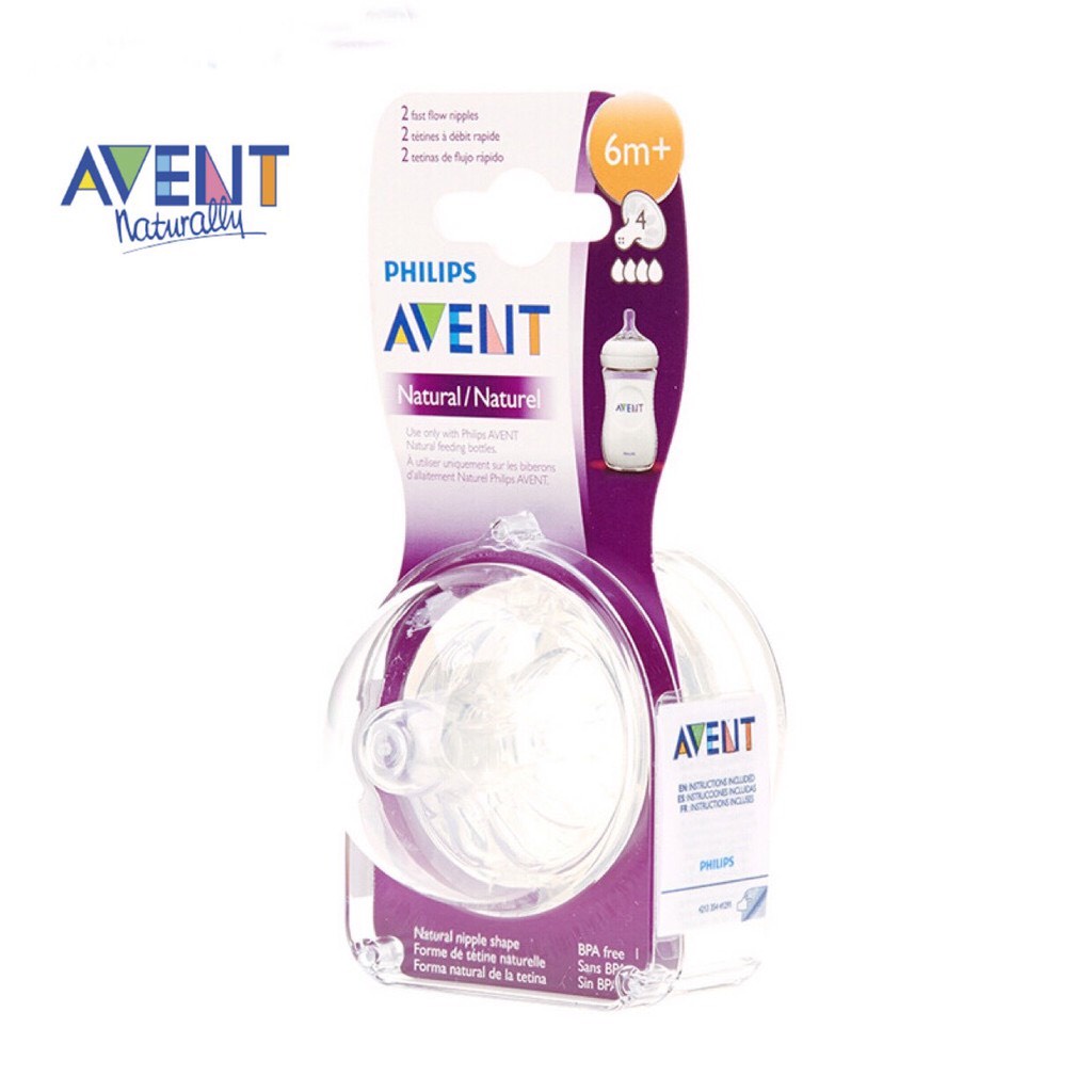 Núm Avent Natural Đủ Size 0/1/2/3/4/3+/Y cho bé sơ sinh Nhập Khẩu Từ UK Dùng Cho Bình Sữa Avent Thủy Tinh, Bình Avent Na