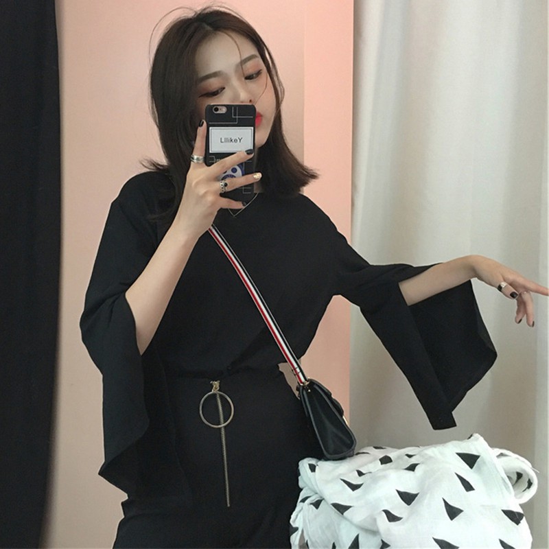 Áo Thun Nữ Cổ Tròn Dài Tay Kiểu Hàn Quốc