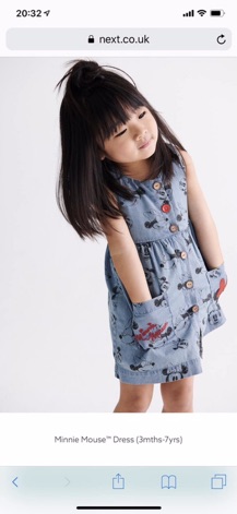 Váy bò hoạ tiết Minnie cho bé gái