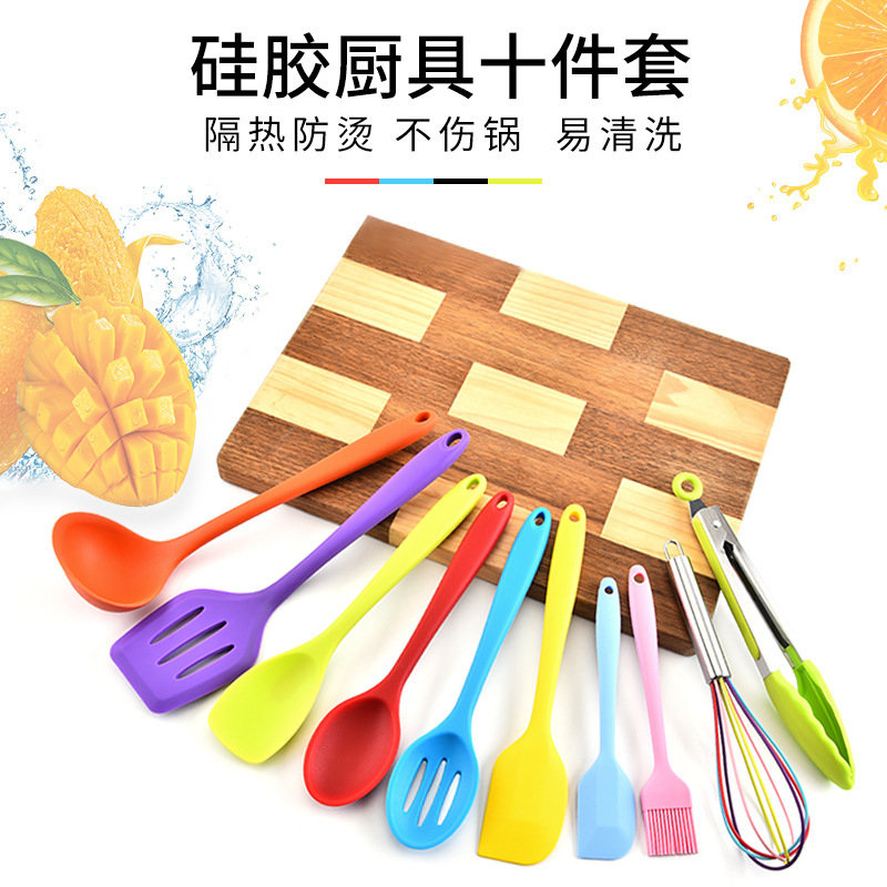 Bộ 10 dụng cụ nhà bếp chống dính phong cách hiện đại đơn giản