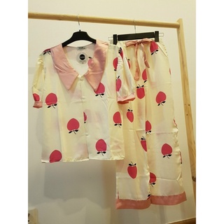 pijama lụa mềm mịn❤️ cổ nhọn ❤️ đồ bộ đồ mặc nhà dễ thương