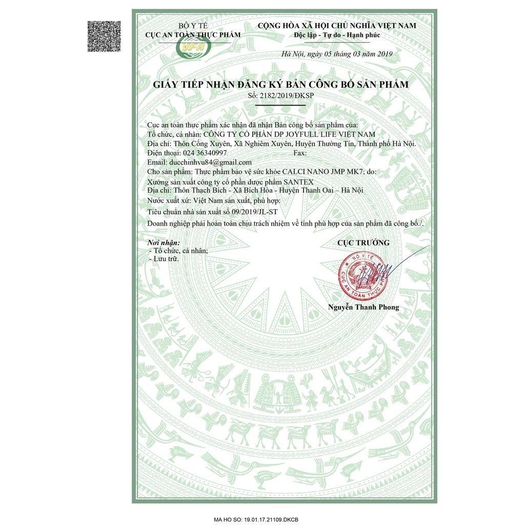 Viên uống bổ sung canxi cho bà bầu và mẹ cho con bú - Calci nano JMP MK7 - DP Joyfull Life