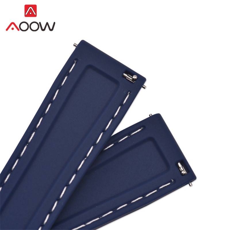 Dây Đồng Hồ Thể Thao Bằng Silicone Chống Thấm Nước 18mm 20mm 22mm 24mm Cho Gear S3 Ticwatch