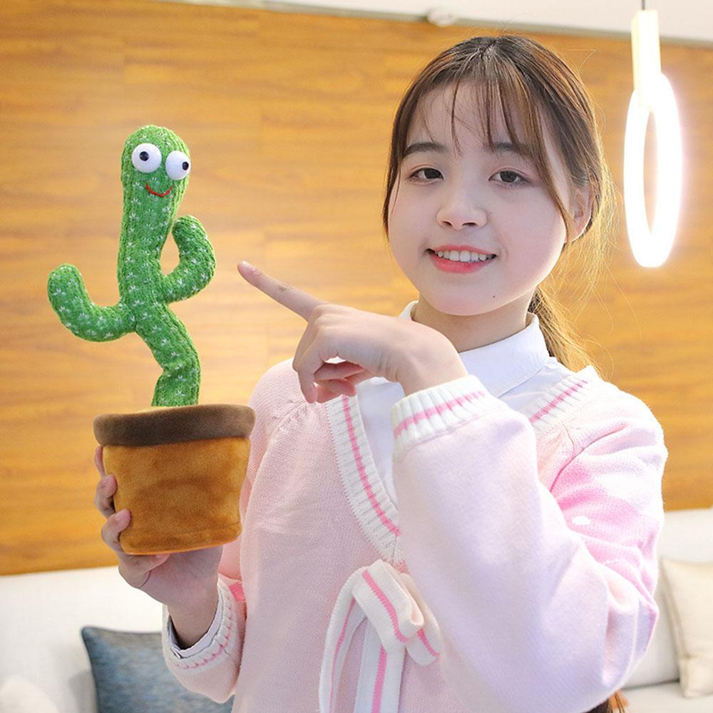 YIYU Búp Bê Nhồi Bông Hình Cây Xương Rồng Nhảy Múa Dễ Thương