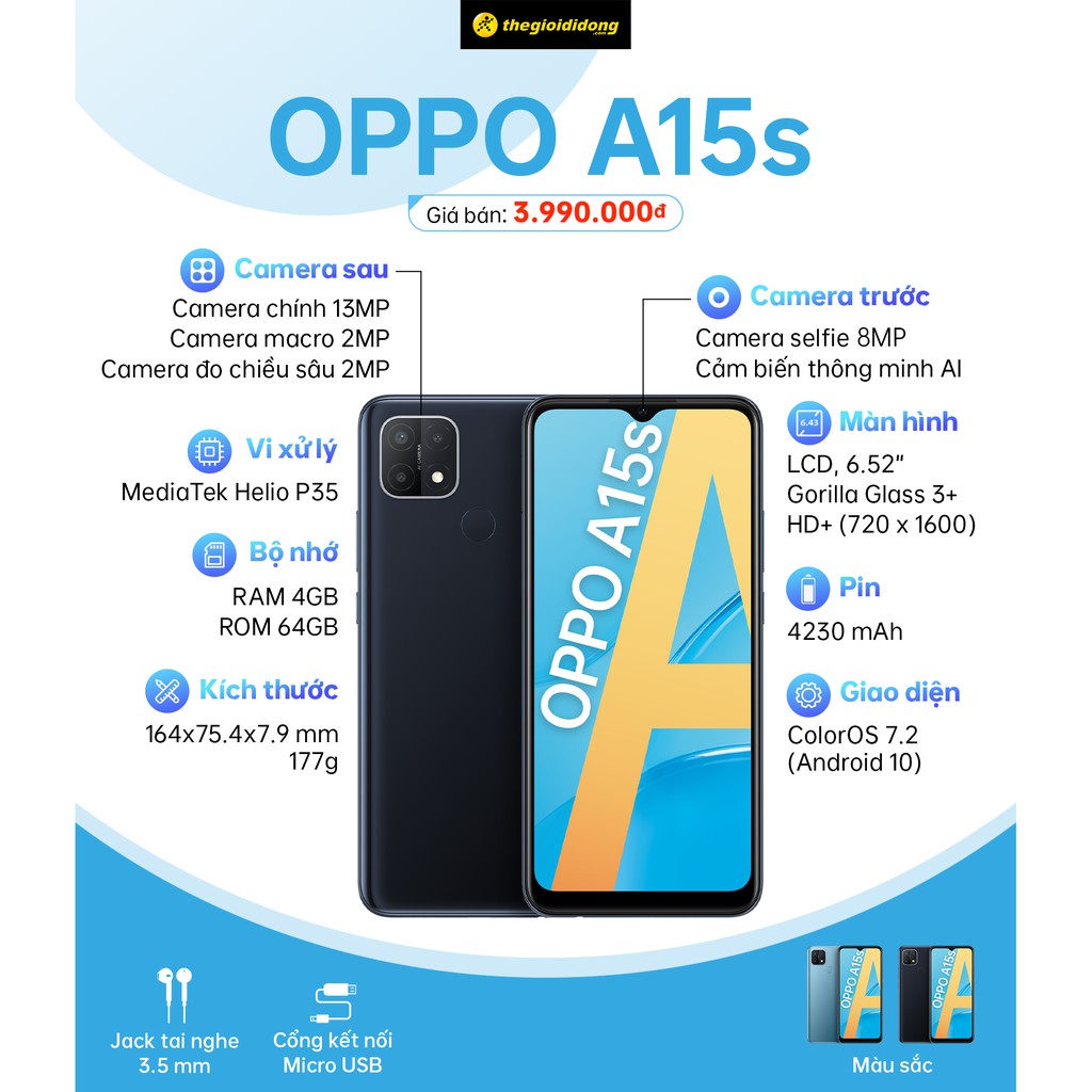 OPPO A15s 4GB/64GB