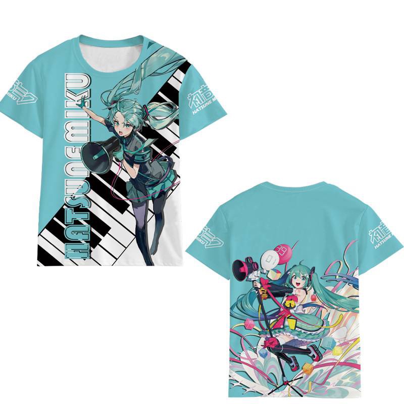 Áo Thun Tay Dài Dáng Rộng In Họa Tiết Hoạt Hình Hatsune Miku VOCALOID Dễ Thương Thời Trang Cho Nam Và Nữ