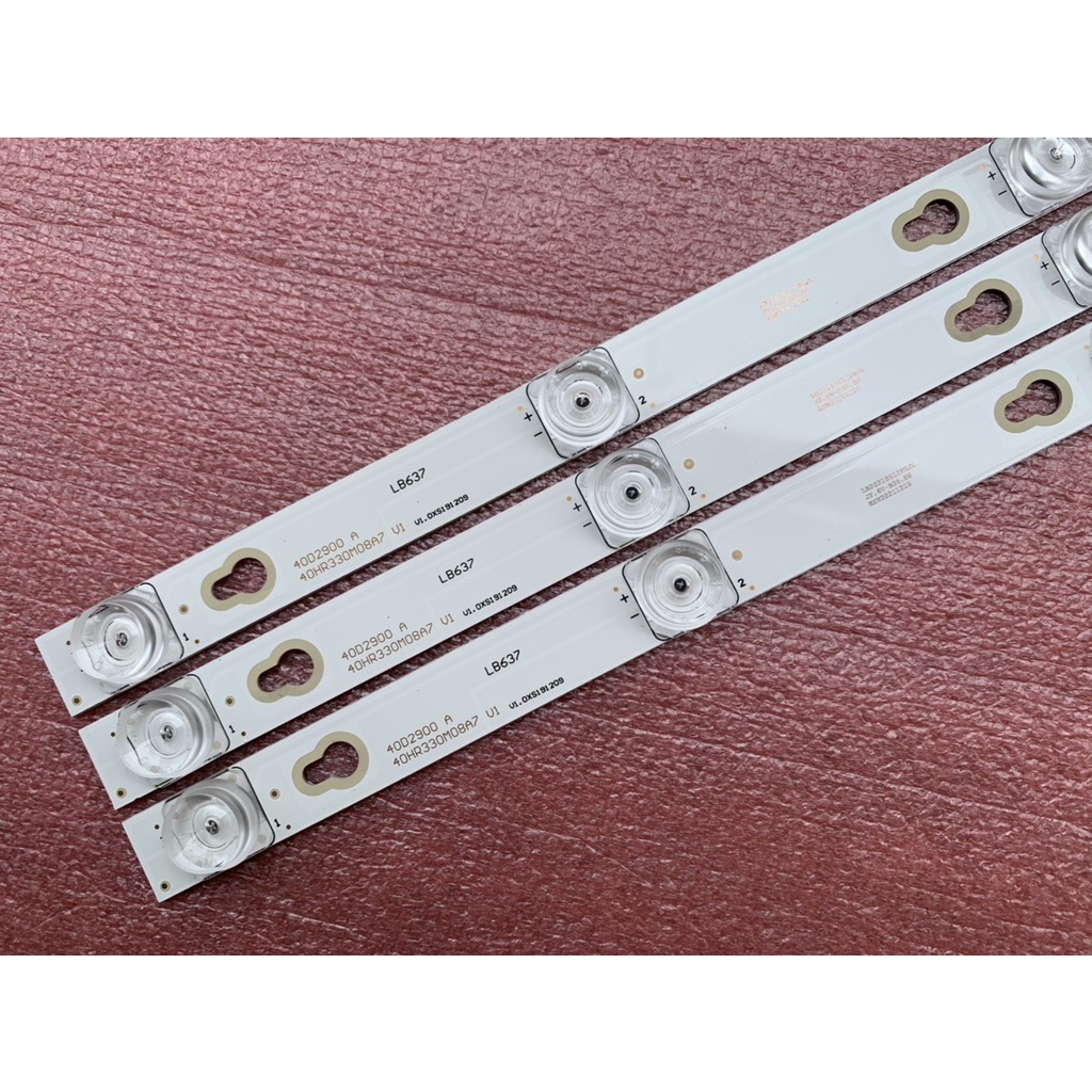 THANH LED TCL 40S62 HÀNG ZIN HÃNG MỚI 100%, BỘ 3 THANH, MỖI THANH 8 BÓNG 6V DÀI 71cm 40HR330M08A7 V1