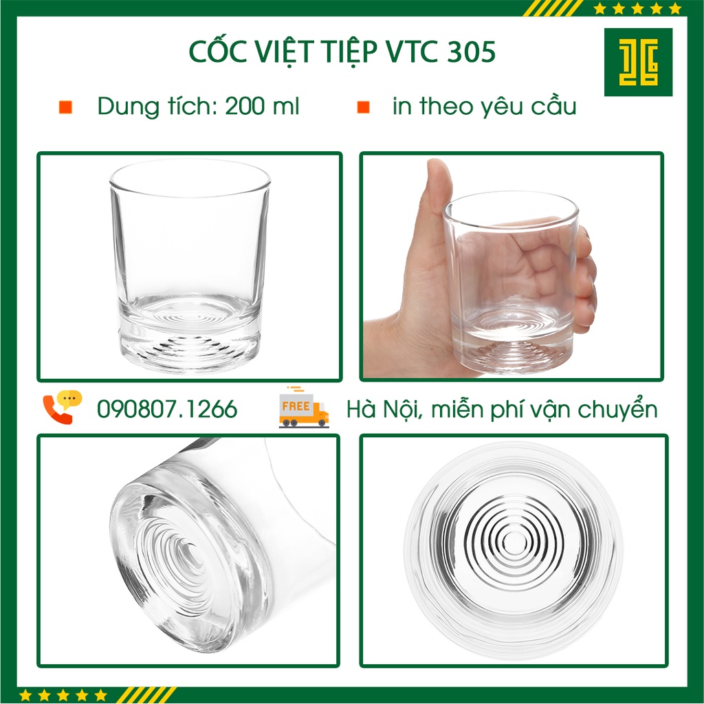 Bộ 6 cốc thủy tinh Việt Tiệp 305 siêu đẹp