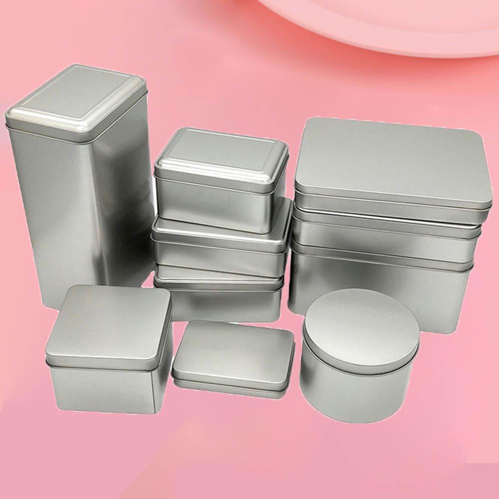 Shanrong Hộp Thiếc Rỗng Đựng Đồ Bằng Kim Loại Màu Bạc