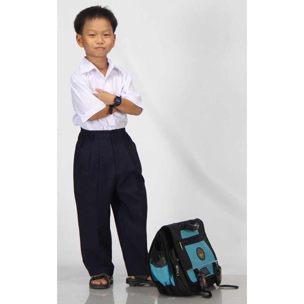 QUẦN DÀI HỌC SINH NAM LƯNG THUN TÚI THẲNG CẤP 1 & 2