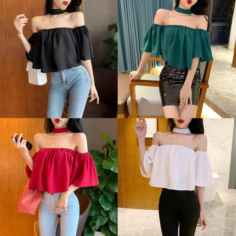 Áo thun trễ vai phong cách thời trang Hàn Quốc quyến rũ