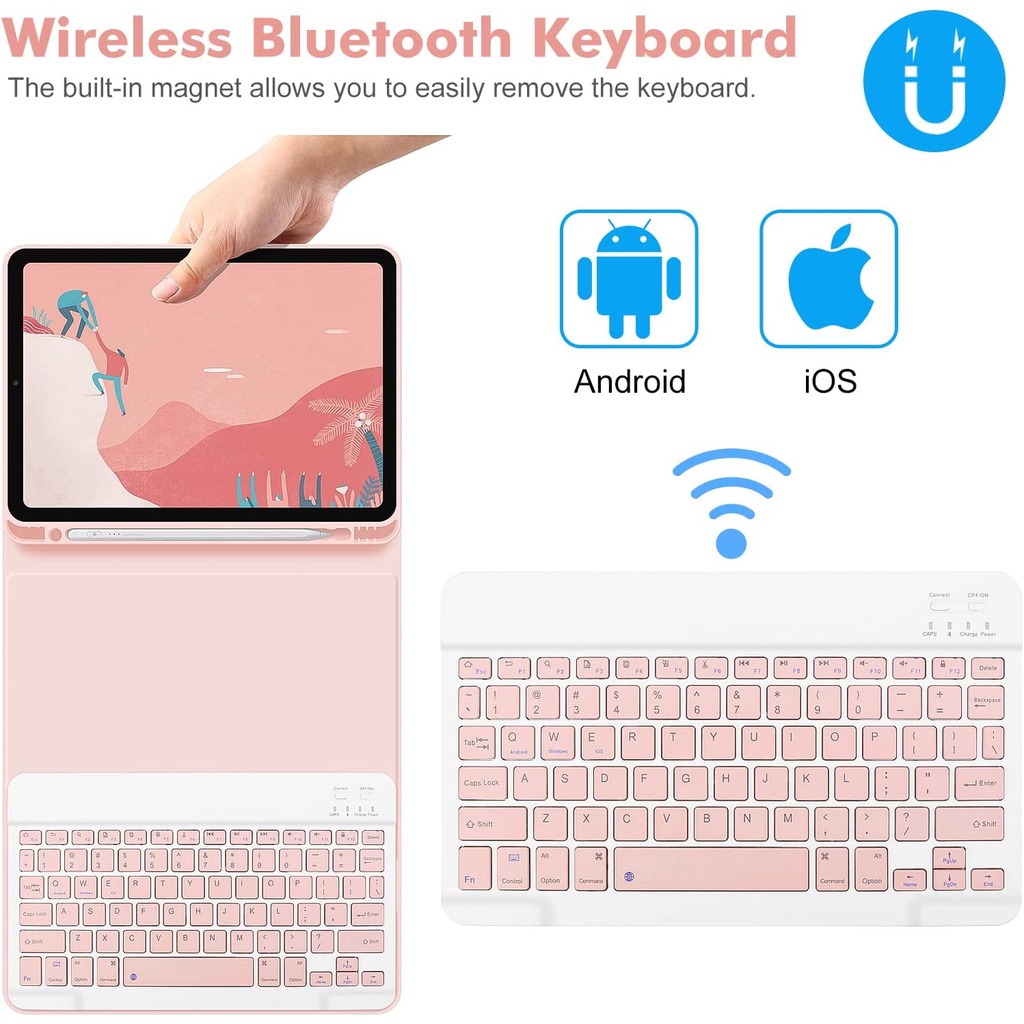 Bao Da Máy Tính Bảng Kèm Bàn Phím bluetooth Cho iPad 56789 10.2 / Air5-4 10.9 / air1air2-9.7-pro11 / 12.9 2022 mini5 / 4 Ốp