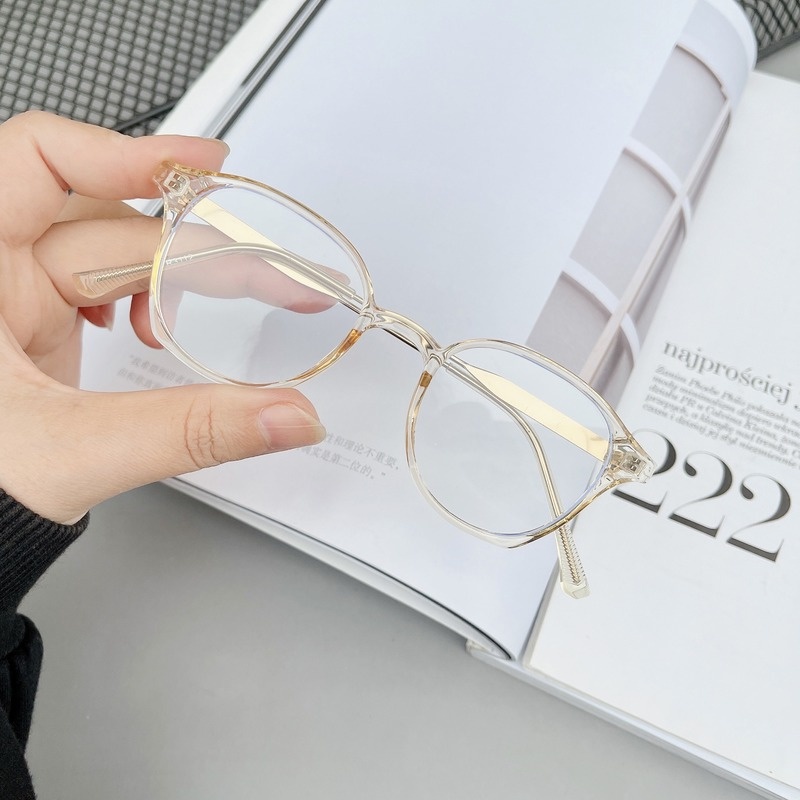 Mắt Kính Gọng Gỗ Tròn TR90 Chống Ánh Sáng Xanh Thời Trang