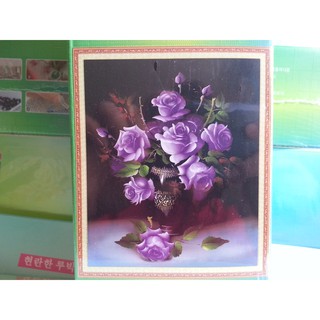 Tranh đính đá bình hoa hồng H127