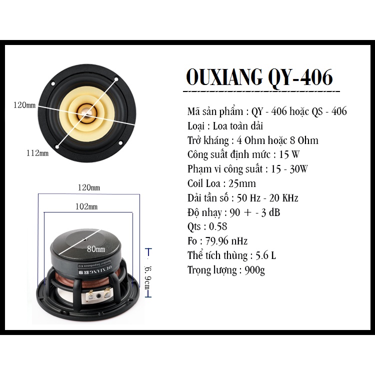 Loa toàn dải 4 icnh QY - 406