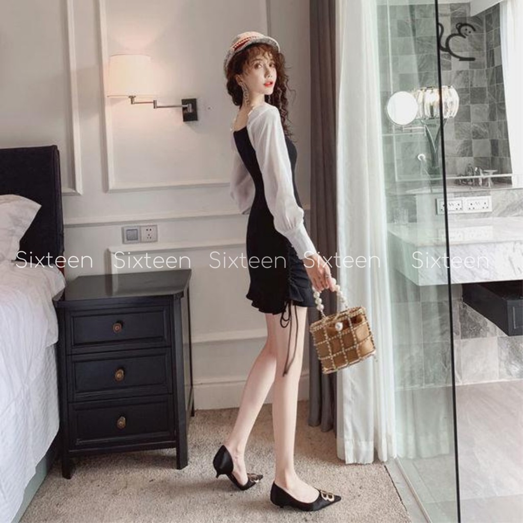 [Mã WAMT1505 giảm 10K đơn 0K] Đầm Nữ, Váy Nữ, Váy Dài Tay Đuôi Cá Dây Rút Phong Cách Trẻ Trung, Cá Tính SIXTEEN. | BigBuy360 - bigbuy360.vn