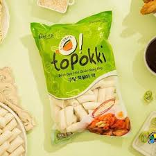 1kg bánh gạo Topokki hình ống kèm 200g sôt tương ớt Hàn Quốc