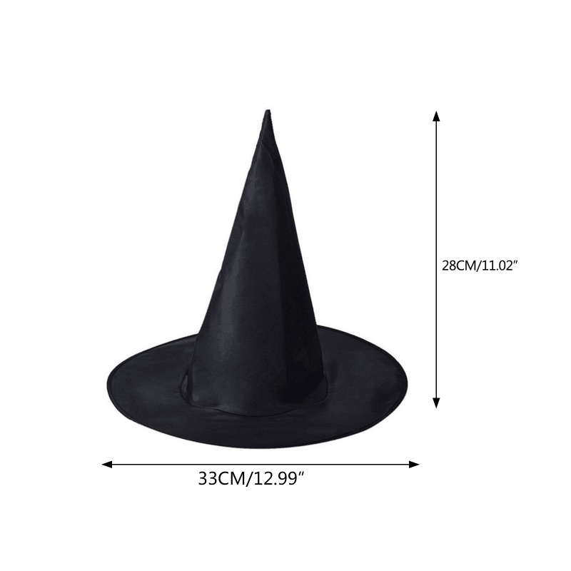 Mũ Phù Thủy Màu Đen Hóa Trang Halloween Cho Bé