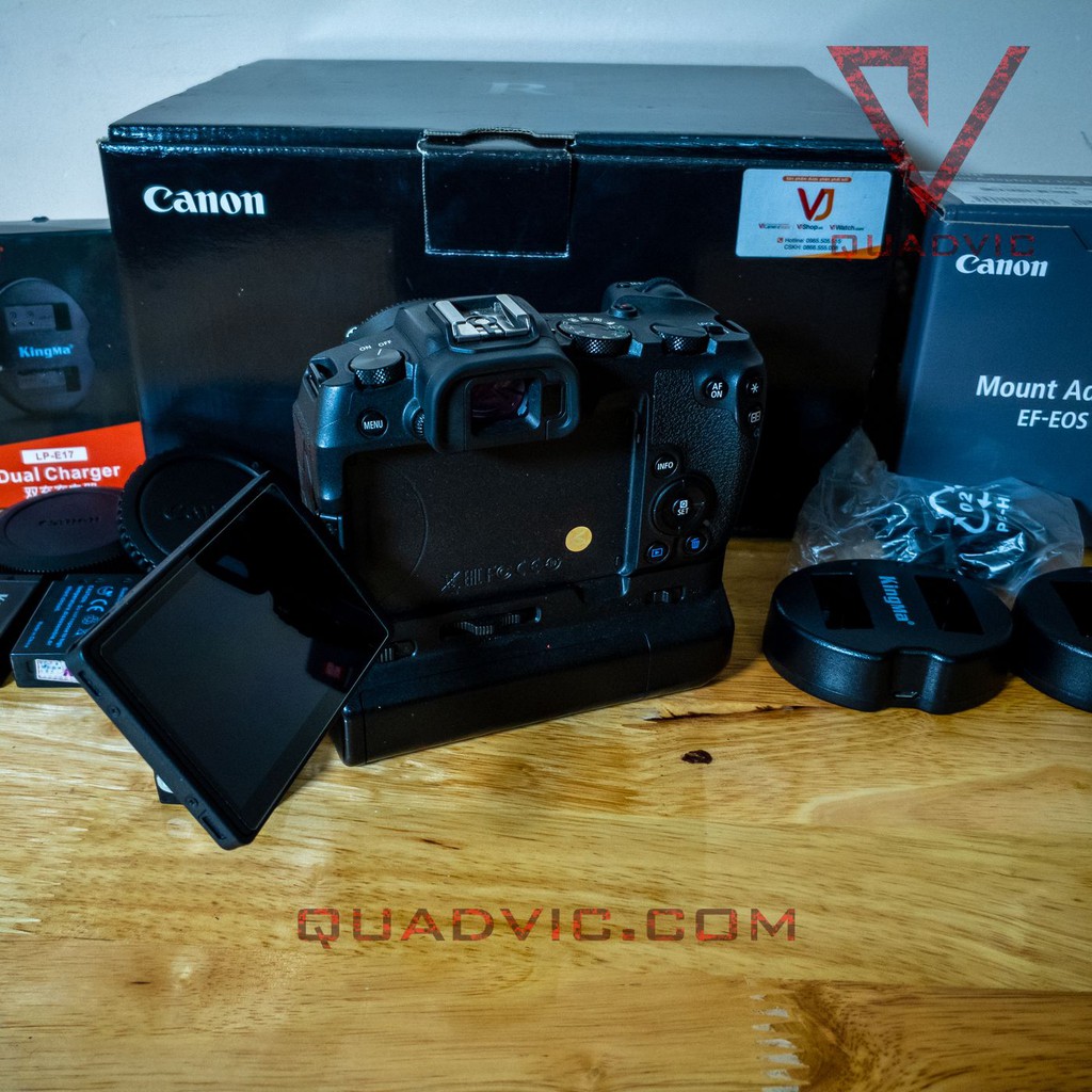 Combo máy ảnh Canon RP + ngàm chuyển Canon EOS R RF-EF + phụ kiện pin cáp Wasabi | BigBuy360 - bigbuy360.vn