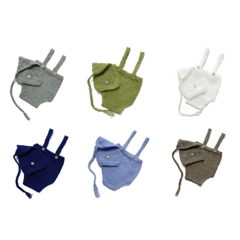 Set 2 Món Đồ Áo Liền Quần + Mũ Beanie Cho Bé Sơ Sinh