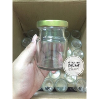 Sỉ 50 hũ yến 75ml thuỷ tinh nắp thiếc vàng