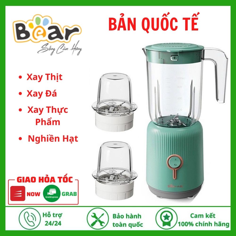 Máy Xay Bear LLJ-C10P1 (BL-B10V2) Kèm 3 Cối Công Suất 300W Dễ Dàng Xay Thịt, Xay Đá, Xay Sinh Tố, Nghiền Hạt