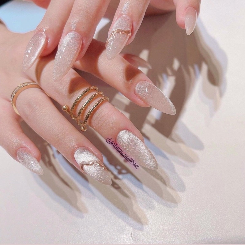 (Mã NJAMIN giảm 10k đơn 19k) Nail Box thiết kế sẵn mẫu mắt mèo kim cương