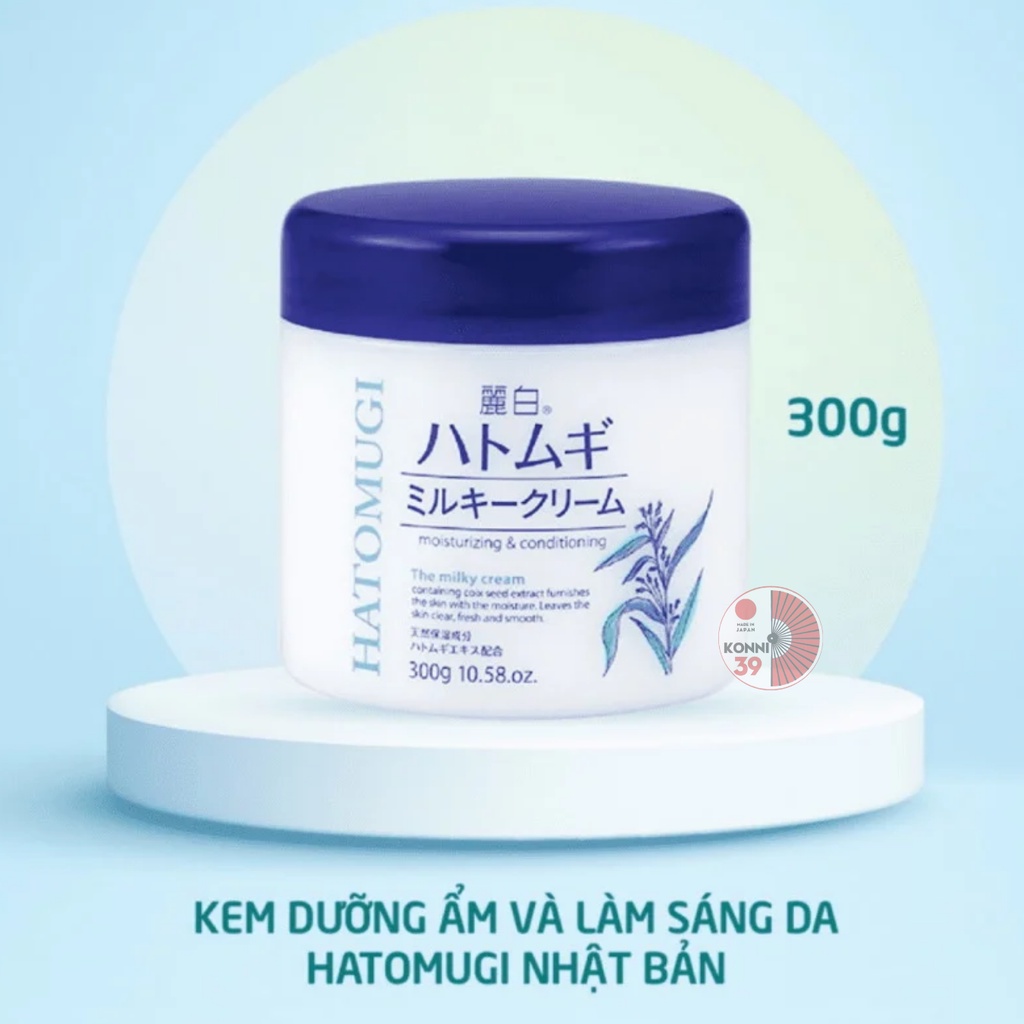 Kem dưỡng ẩm Reihaku Hatomugi 300g dưỡng ẩm, làm trắng trẻ hóa da mặt chiết xuất hạt ý dĩ - Bahachiha