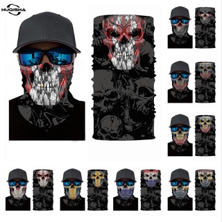 Khăn che mặt HUQISHA chống bụi in hình đầu lâu 3d Halloween phong cách mới

