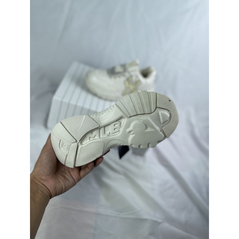 Giày sneaker thể thao nam nữ,giày MLB NY vàng tăng chiều cao, Hot Trend 2021 Full Box