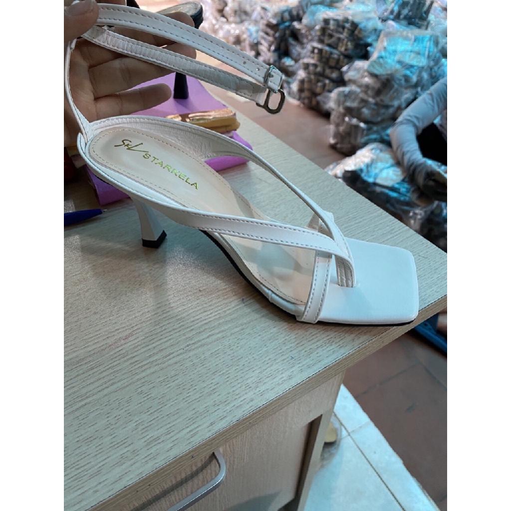 Dép sandal nữ, sandal xỏ ngón gót cao 5p chất đẹp mã B5