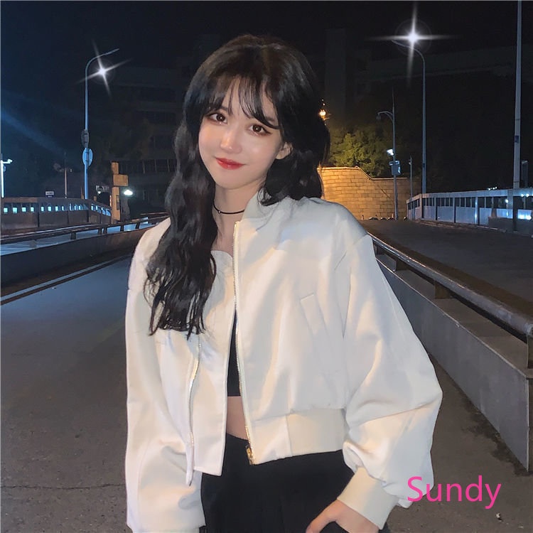 Áo Khoác Tay Dài Dáng Rộng Plus Size Màu Trơn Đơn Giản Phong Cách Hàn Quốc Cho Nữ