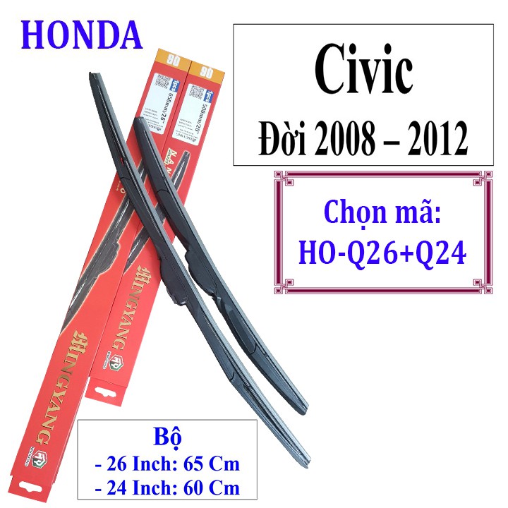 Cần gạt mưa Honda CIVIC ĐỜI 2008 - ĐẾN 2012 - VÀ CÁC DÒNG XE HÃNG HONDA: Accord-Civic-Hrv-City-Jazz-Crv - vo2_store