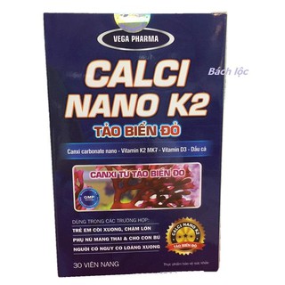 Calci Nano K2 Tảo Biển Đỏ Bổ sung canxi, chống còi xương, loãng xương, phát triển nhanh, xương chắc khỏe